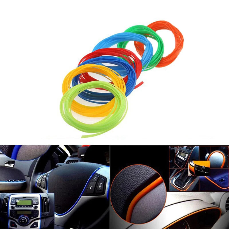 5M Orange Car Door Panel Edge Gap Strip Molding Cover for Universal Accessories
