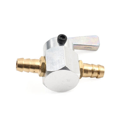 8mm On-Off Fuel Tap Gas Valve Petcock for Motorcycle Inline Silver