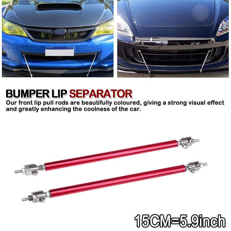 Red Adjustable Bumper Lip Splitter Strut Rod Tie Support Bar for Dodge Charger