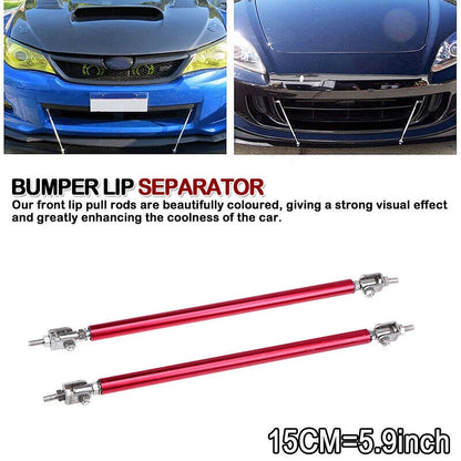Red Adjustable Bumper Lip Splitter Strut Rod Tie Support Bar for Dodge Charger