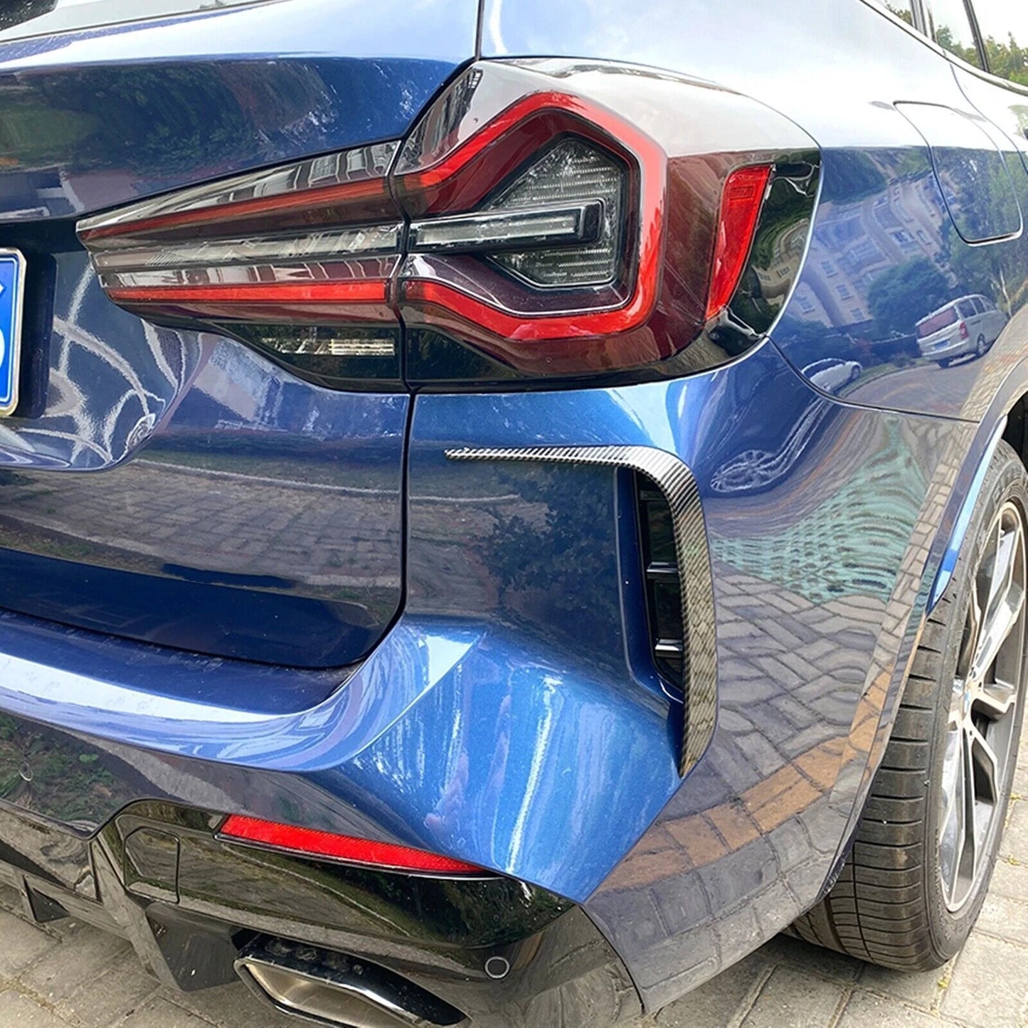 Carbon Fiber Look Rear Side Spoiler Trim for BMW X3 X3M (2022-2024)