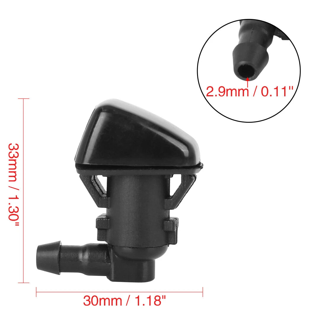 2 x Windshield Washer Nozzles for Ford Edge, Lincoln MKX (2007-2014)