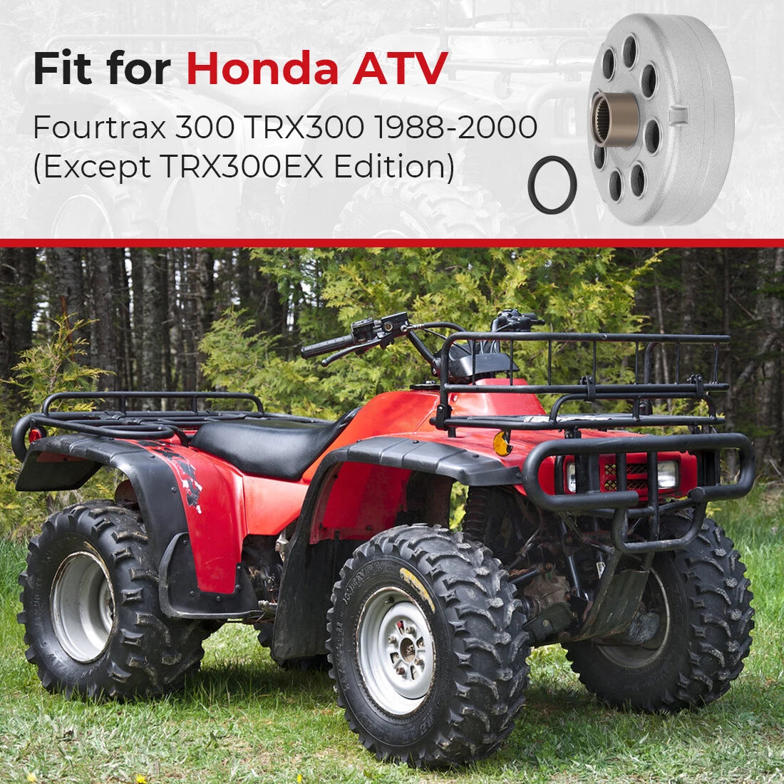 Rear Brake Drum Hub for Honda TRX300 TRX300FW (1988–2000)