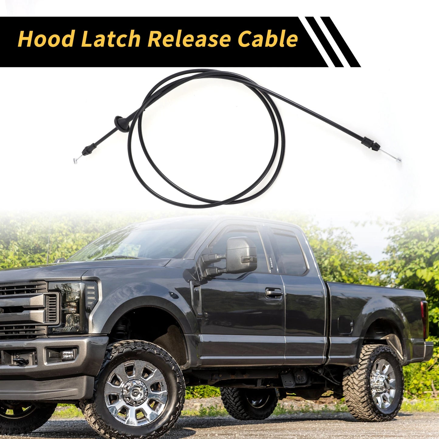 Hood Latch Release Cable for Ford F-250 F-350 F-450 Super Duty (2011-2016)