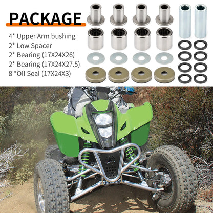 Front Upper & Lower A-Arm Bushing Seals Kit for Kawasaki KFX400 (2003-2006)