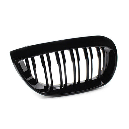 Gloss Black Double Slat M-Color Front Kidney Grille for BMW E87 1-Series (2004-07)