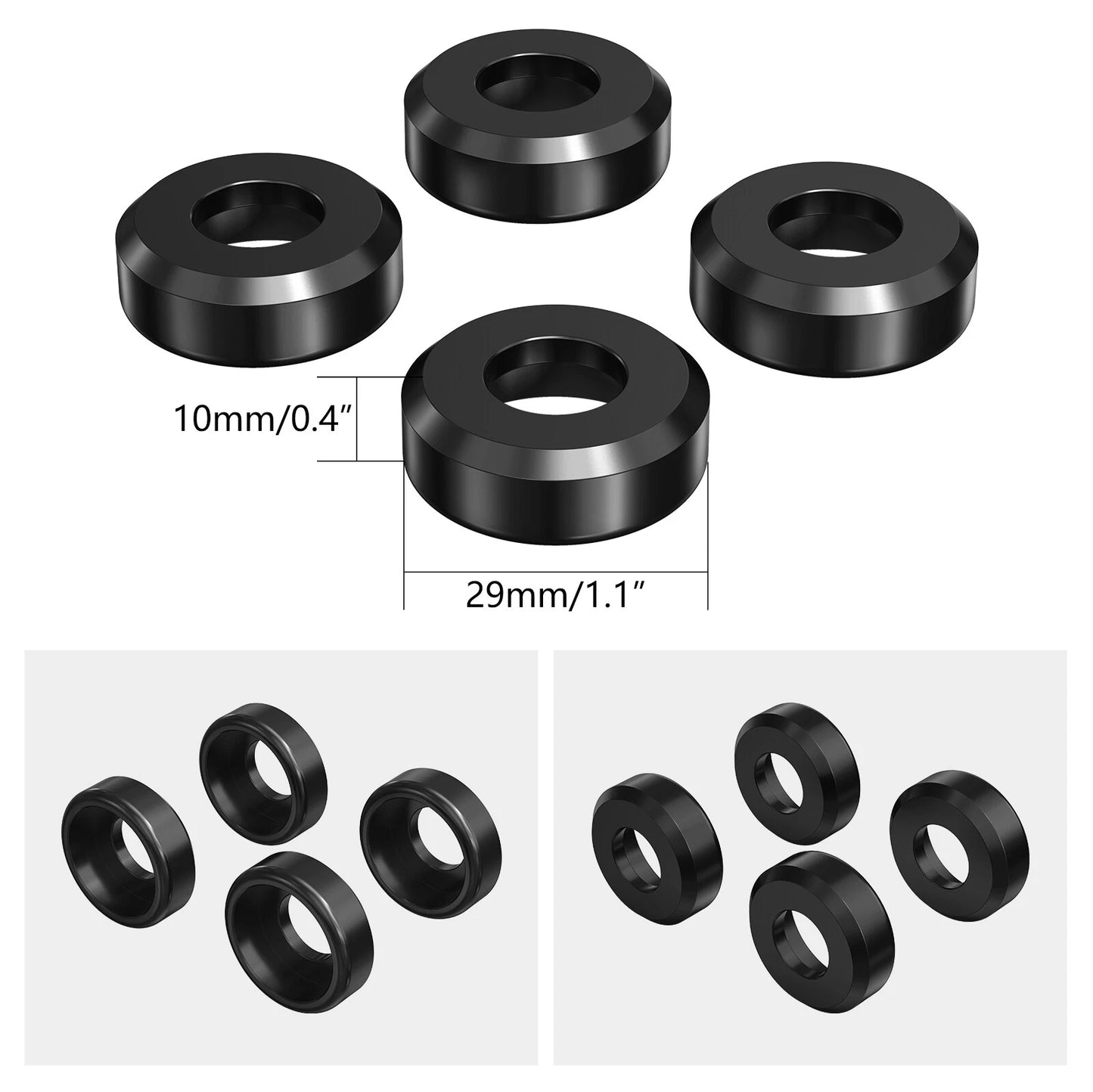 4x Shock Absorber Decorative Rings for Harley Forty Eight XL1200X (2016-2022)