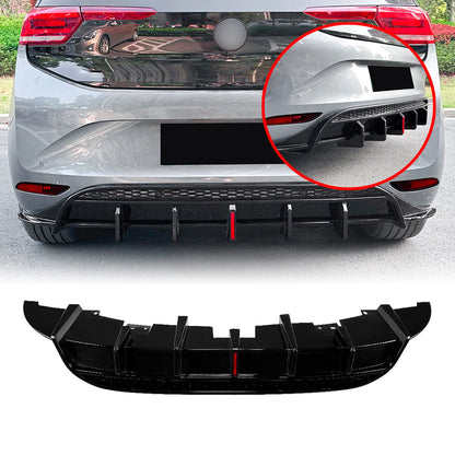 Gloss Black Rear Bumper Diffuser Lip with Lights for VW ID.3 (2019-2022)