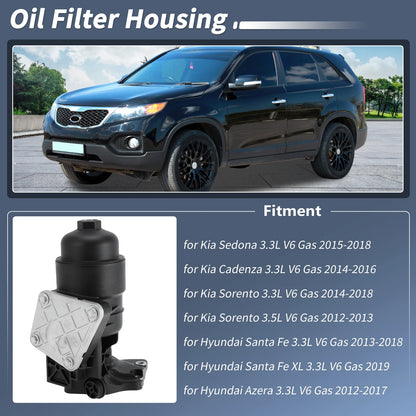 Oil Filter Housing for Hyundai Santa Fe, Kia Sorento 3.3L, 3.5L (2006-2012)