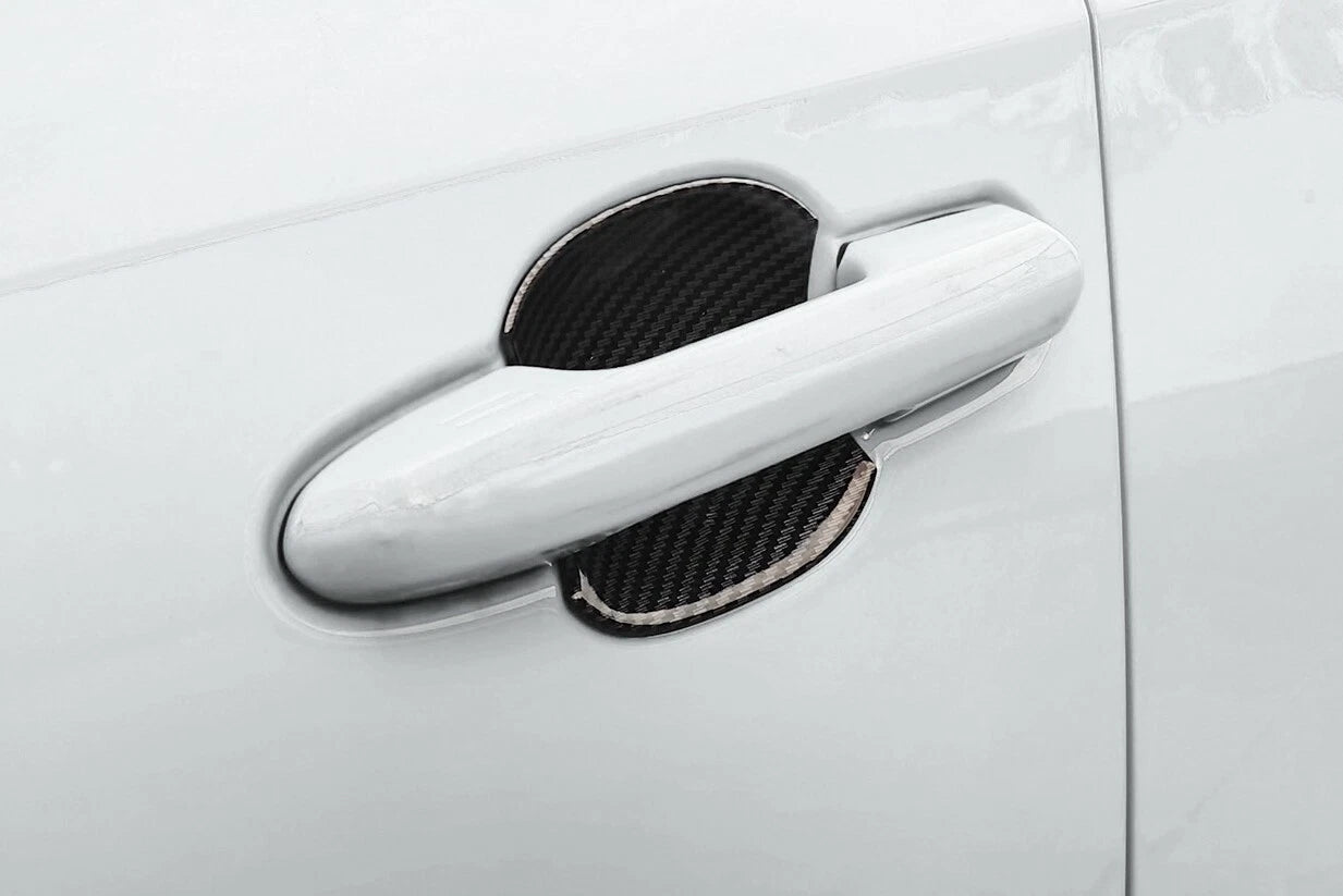 Carbon Fiber Door Handle Bowl Cup Cover Trim for Toyota RAV4 (2019-2023)