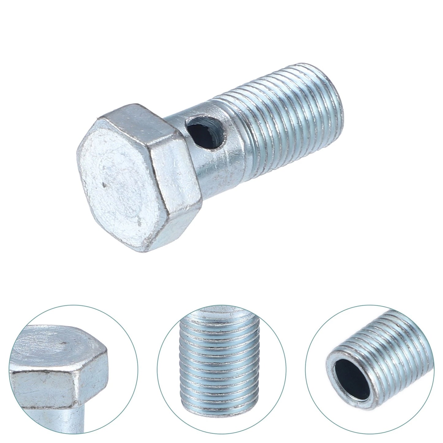 2 x M10x1.0 28mm Hollow Screws w/ Washers Metric Thread for Motorcycle