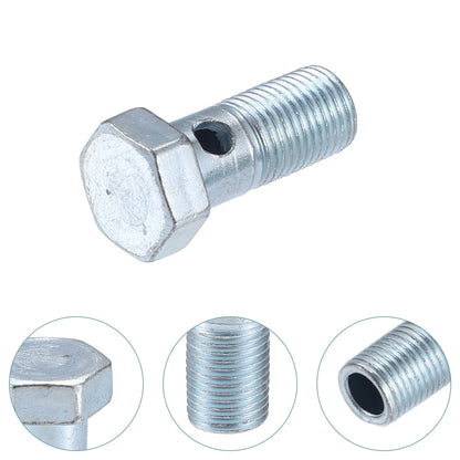 2 x M10x1.0 28mm Hollow Screws w/ Washers Metric Thread for Motorcycle