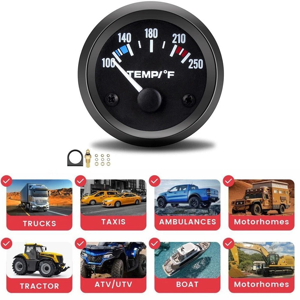 12V 2 Inch 52MM Water Temperature Gauge for Vehicle Use