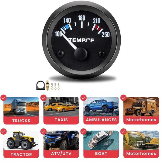 12V 2 Inch 52MM Water Temperature Gauge for Vehicle Use