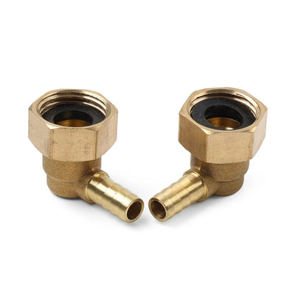 2 x Brass Hose Barb Fitting Elbow 6mm x G1/2 for Pipe Connectors