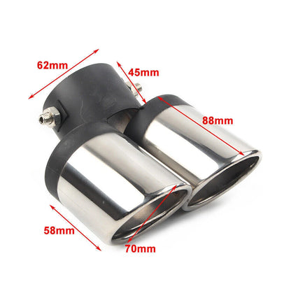 Dual Stainless Steel Rear Exhaust Pipe Tail Muffler Tip for Universal Car