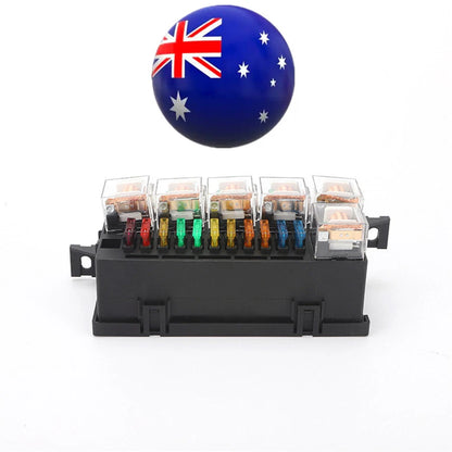 11-Way Fuse Box with 6 Relays for Universal Car - 12V 80A (No Year Specified)