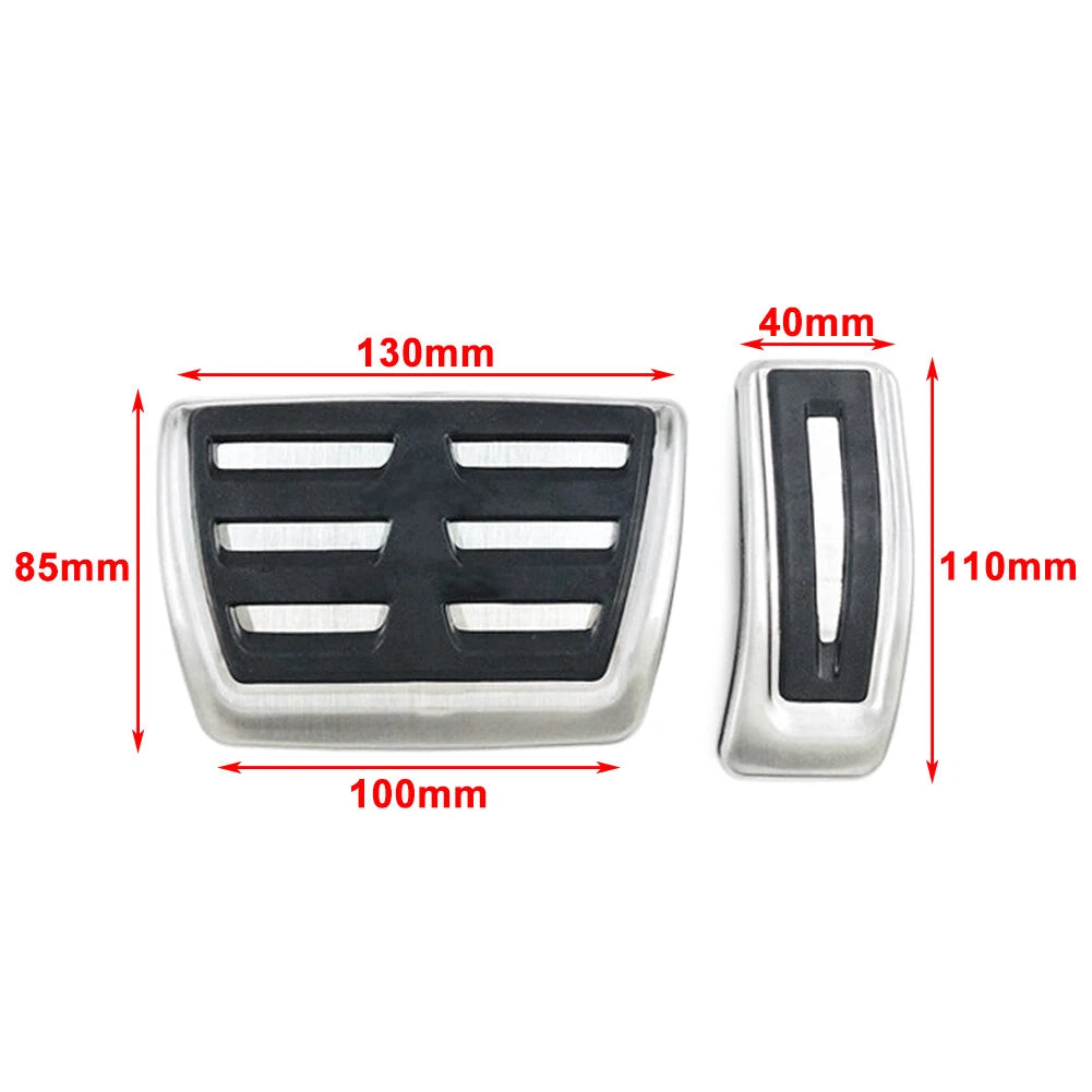 Stainless Steel Brake Gas Pedal Covers for Audi A4 A5 A6 A7 A8 Q3 Q5 (2008-2023)