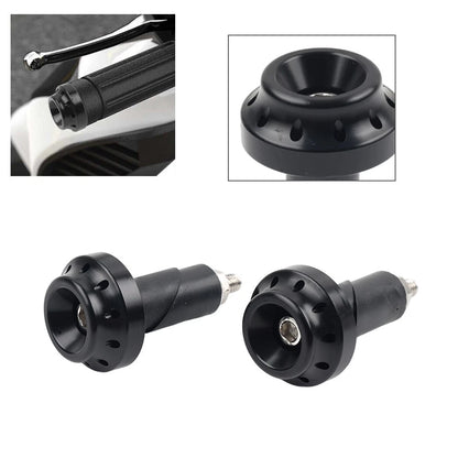 Black Motorcycle 7/8'' 1'' Handlebar Grips & End Cap Plug