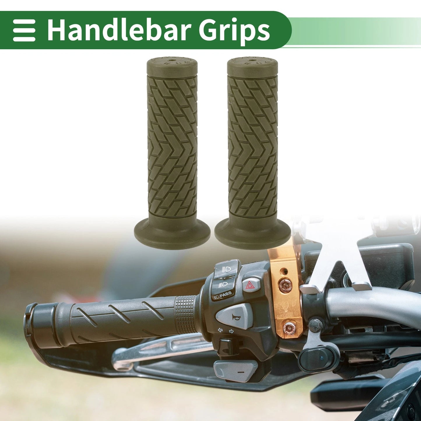 Handlebar Grips Cover 25mm TPU Green for Motorcycle