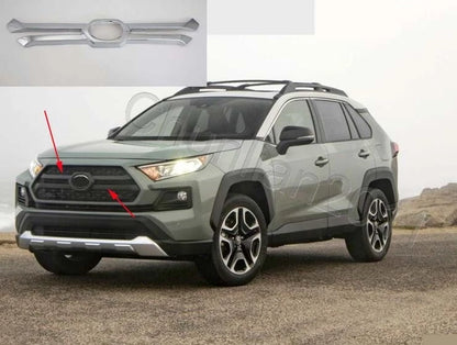 ABS Chrome Front Grille Cover Trim for Toyota RAV4 TRD (2019-2023)