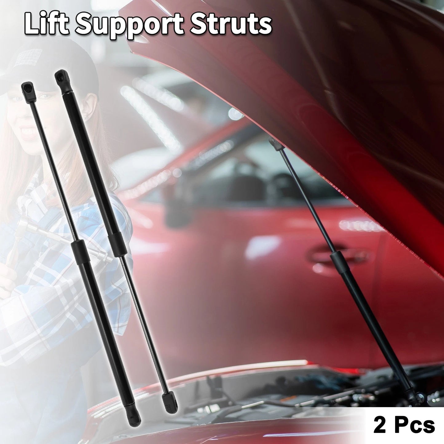Front Hood Bonnet Lift Supports Struts for Dodge Ram (2002 - 2010)