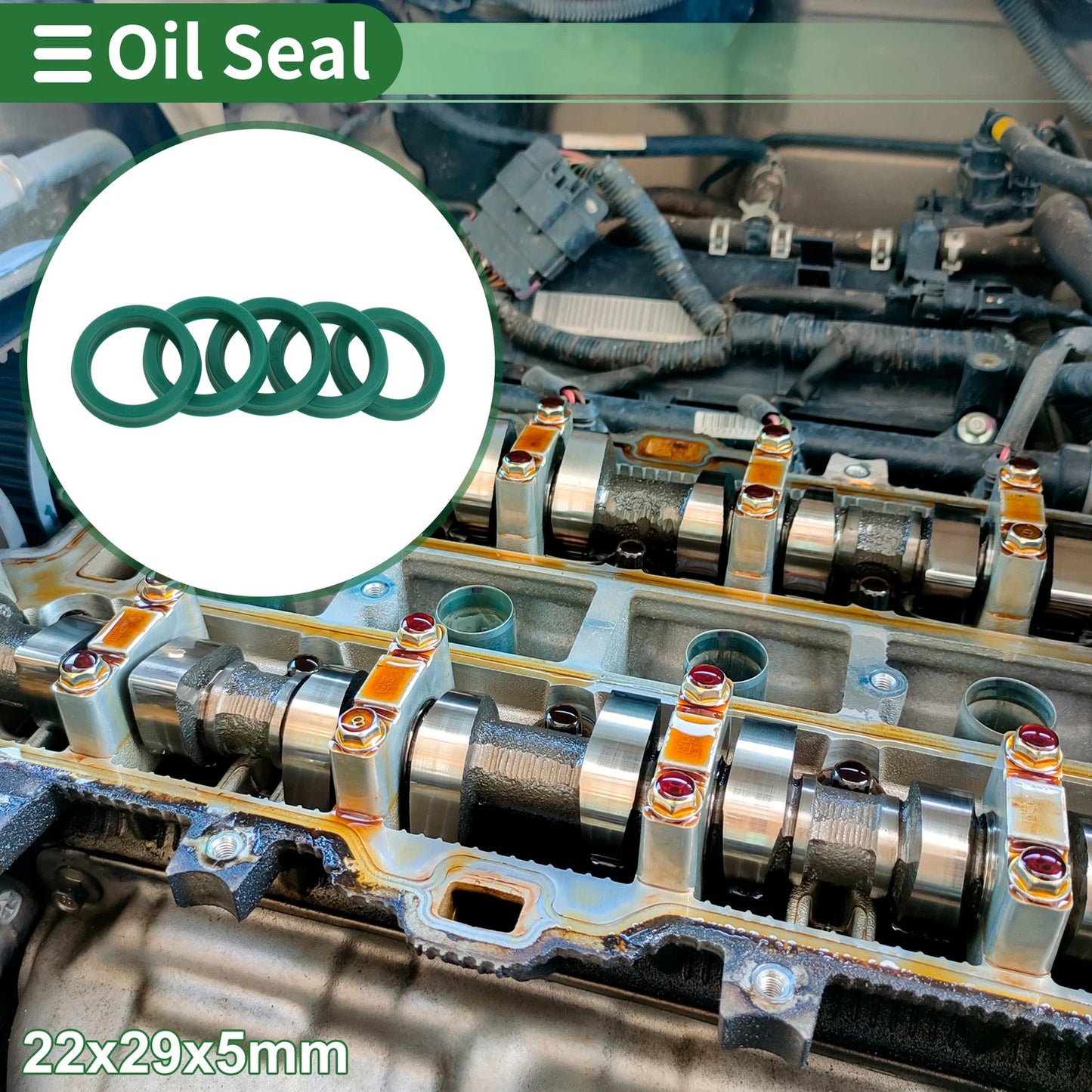 Oil Seal 22x29x5mm Rotary Shaft Seal TPU 5 Pcs for Make Model