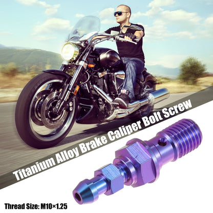 M10x1.25 Brake Master Cylinder Screw Titanium Blue Purple for Motorcycle