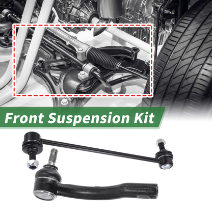 Front Suspension Kit 6pcs Outer Tie Rod End Sway Bar Link for Toyota Corolla