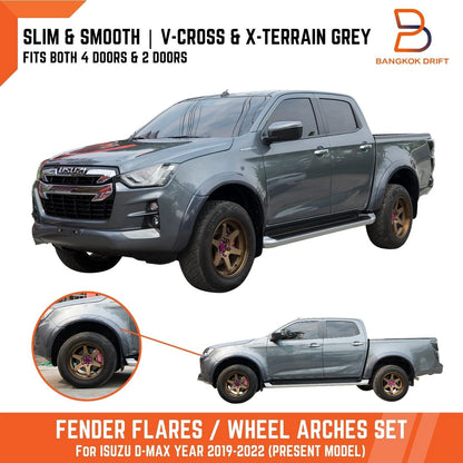 3" Grey Slim Fender Flares for Isuzu D-Max Dmax Ute (2020-2023)