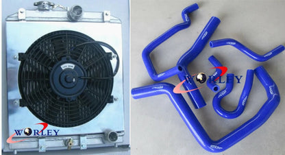 Radiator Shroud Fan + Red Hose for Honda Civic CRX EG EK B16 B18
