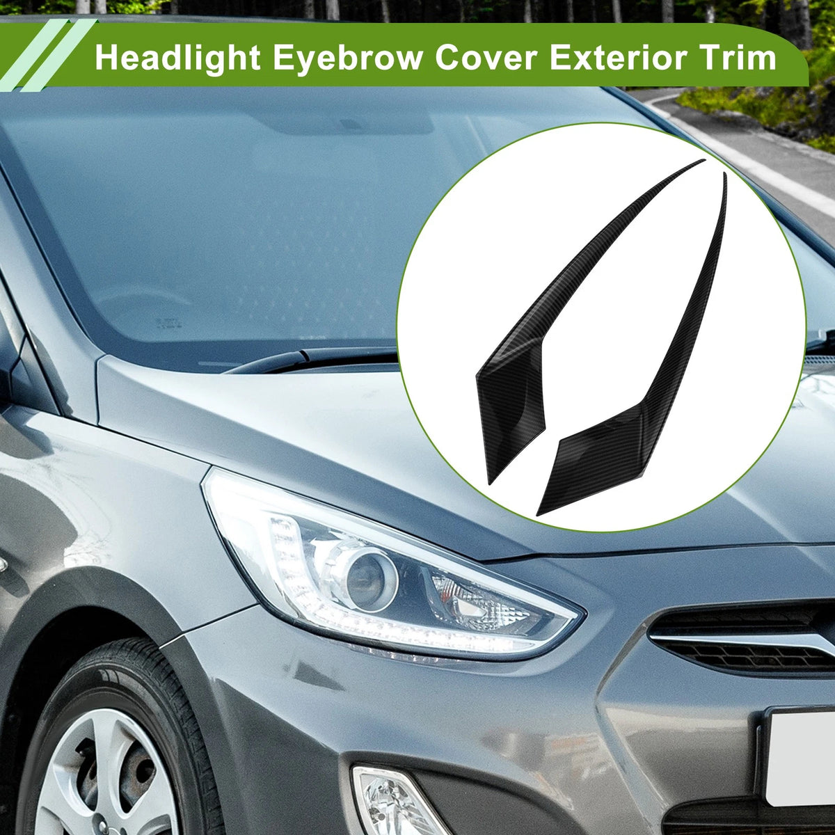 Headlight Eyebrow Cover for Honda Accord 11th Black Carbon Fiber (2023)
