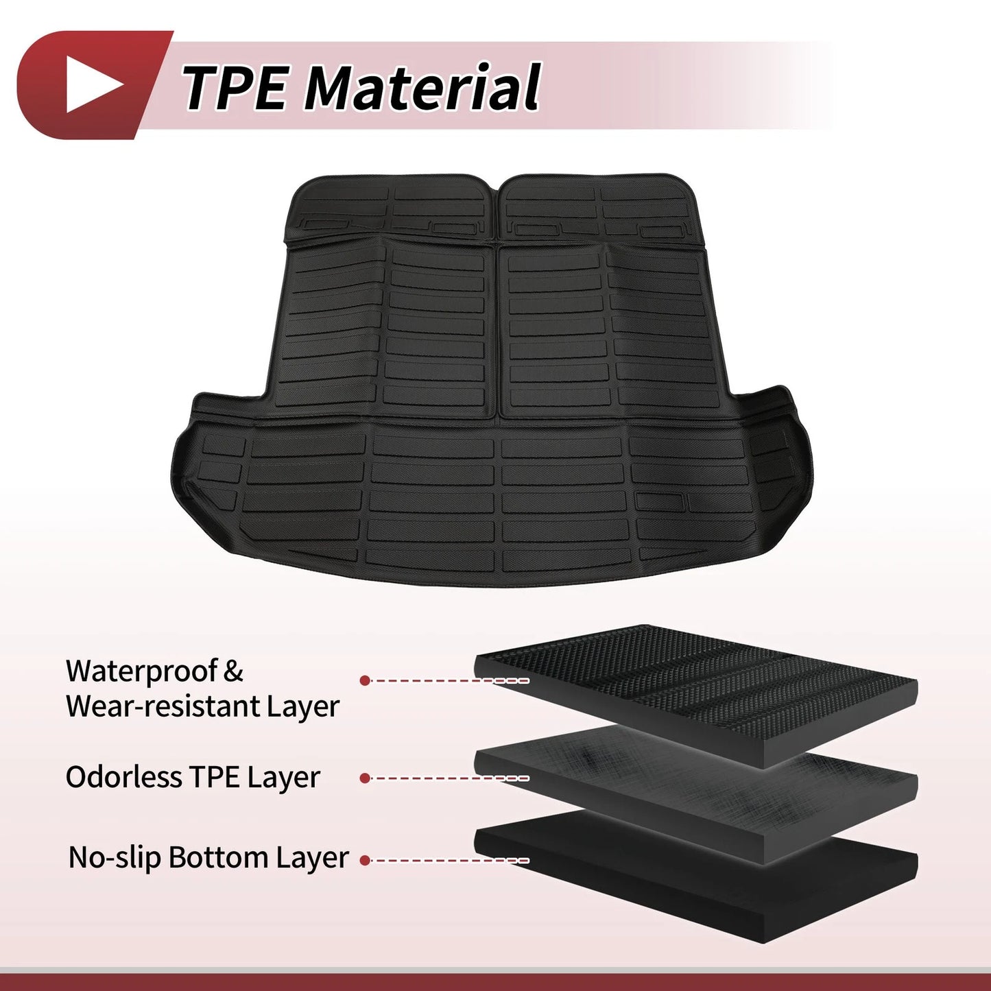 Trunk Mat for Kia Sorento 2021-2025 TPE Cargo Liner Black