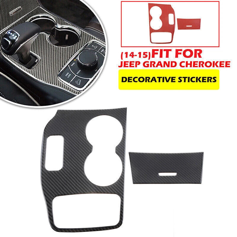 Carbon Console Gear Shift Box Panel Cover Trim for Grand Cherokee (2014-2015)