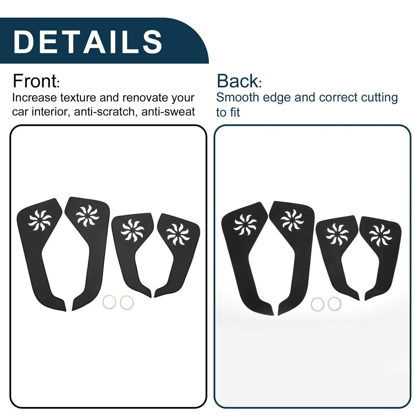 Car Door Anti Kick Pad Sticker Protector for Ford Explorer (2020) - Black Set
