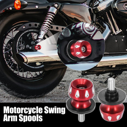M8x1.25 Red Motorcycle Swing Arm Spools for Honda, Suzuki