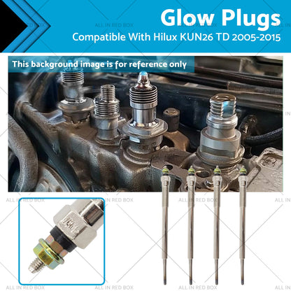 4 Pcs Glow Plugs for Toyota Hilux KUN26 TD 1KD-FTV 3.0L (2005-2015)