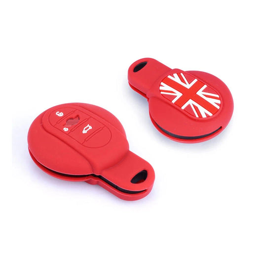1PC Red Silicone 3 Buttons FOB Key Case Cover fit For Mini Cooper F56 F55 F60