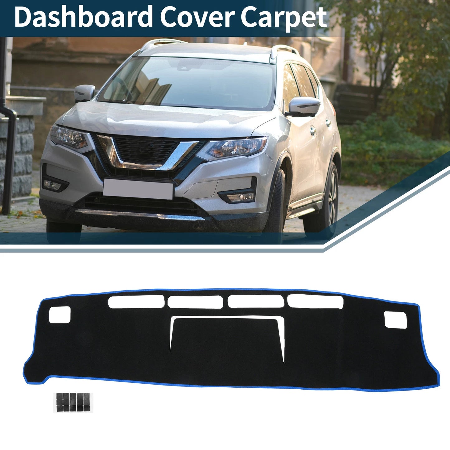 Dashboard Cover Mat for Nissan NV350 Caravan E26 (2012-2024) Black Blue