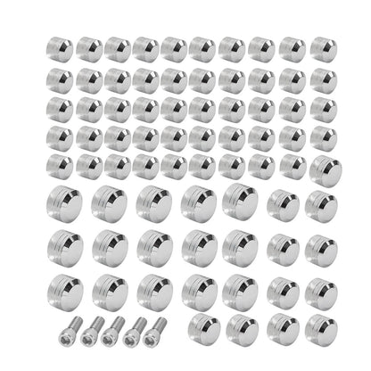 75X Chrome Engine Bolt Caps for Harley Touring Road King Street Glide (07-16)
