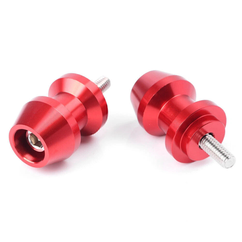 6mm Red Swingarm Spool Sliders for Yamaha R1, XV250, R6, YZF600, FZ6, FZ8