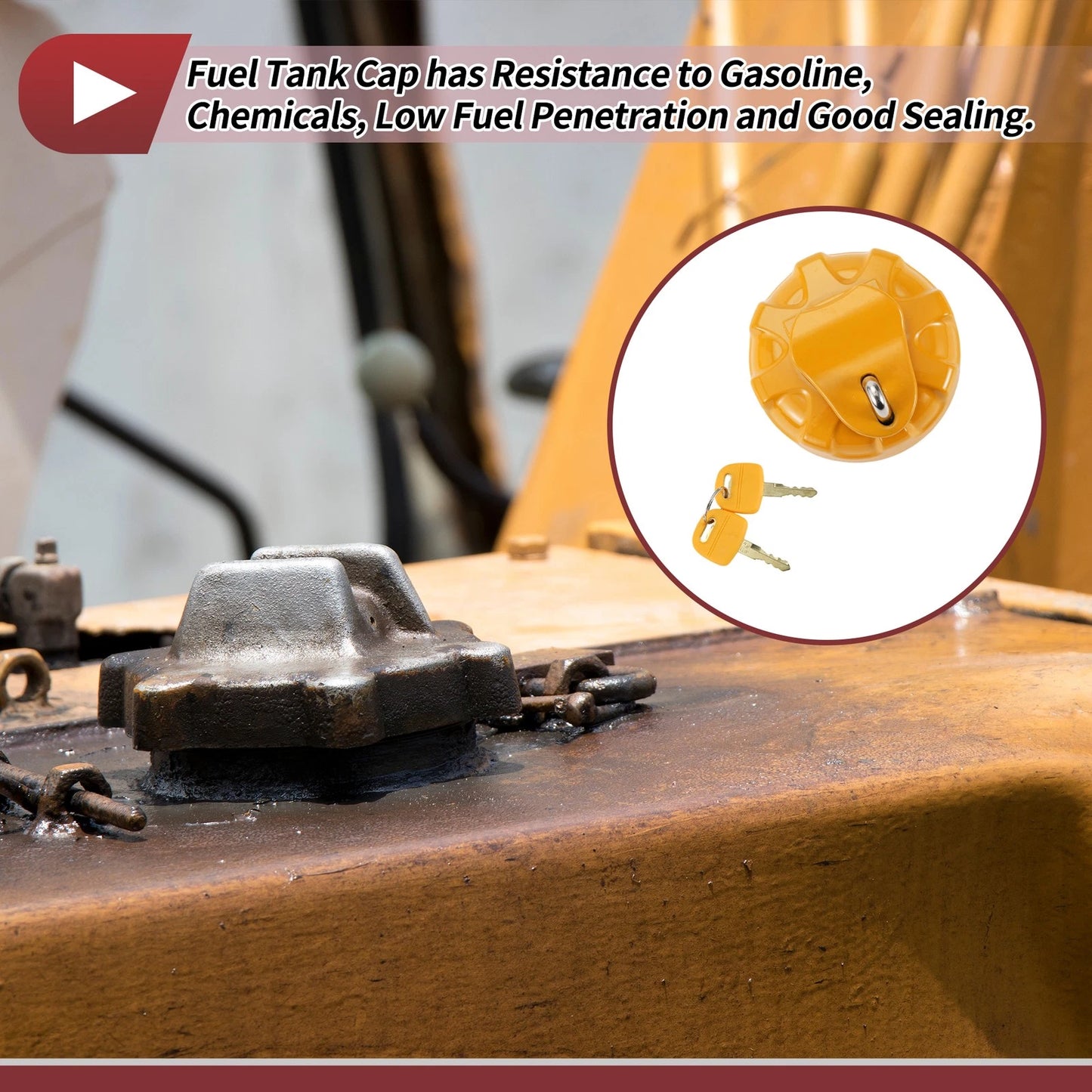 Locking Gas Cap for Volvo Excavator Fuel Tank with 2 Keys