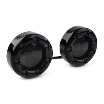 7 LED Black Fire Ring Turn Signal Lights for Harley Softail Dyna