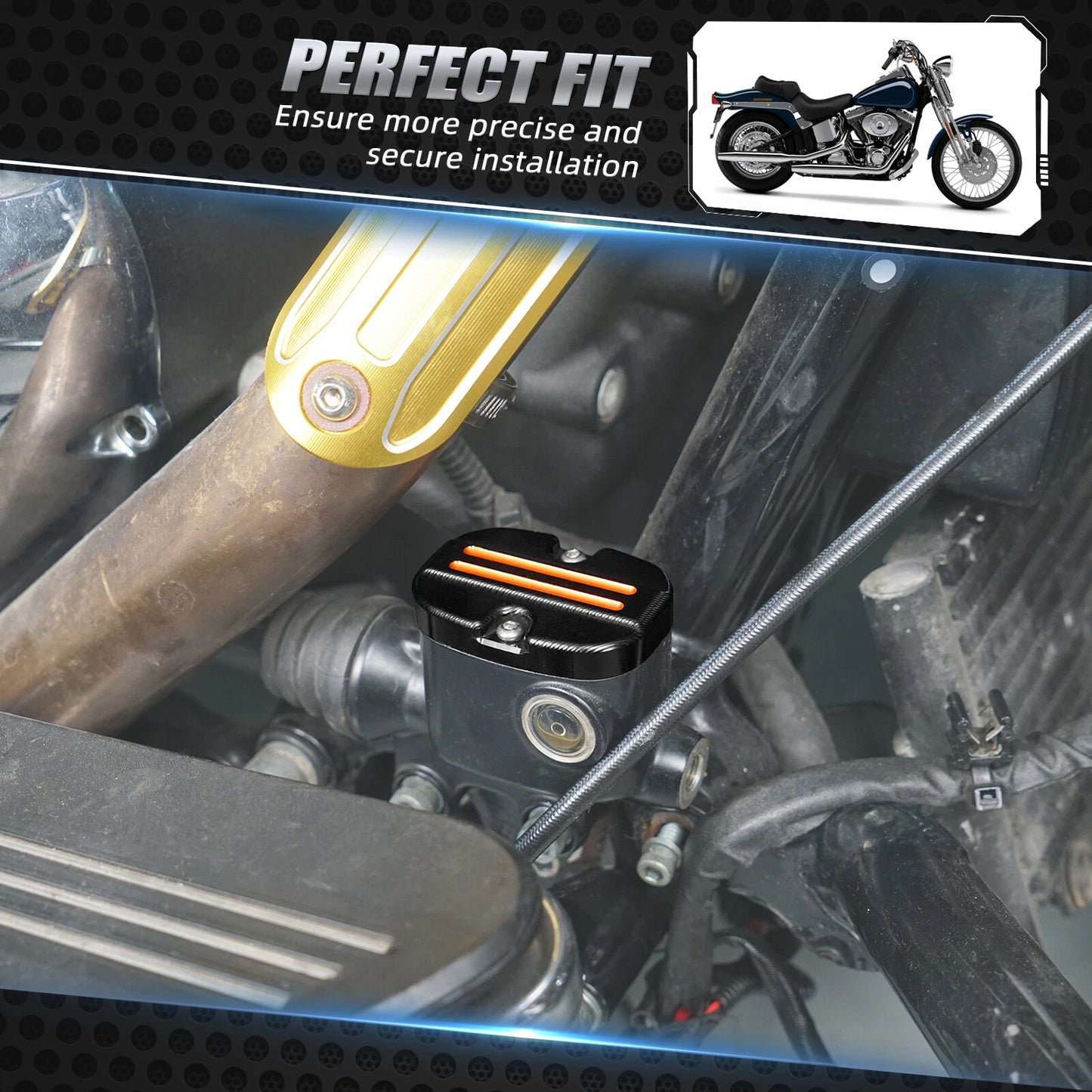 Rear Brake Master Cylinder Reservoir Cap for Harley Ultra Limited FLHTK (2014-2024)