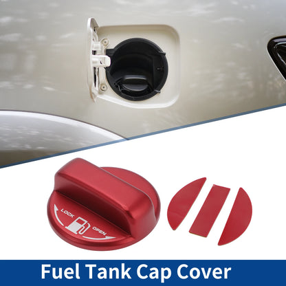Metal Gas Fuel Tank Cap Cover Sticker Red for Toyota Hiace 200 Series (2019-2023)