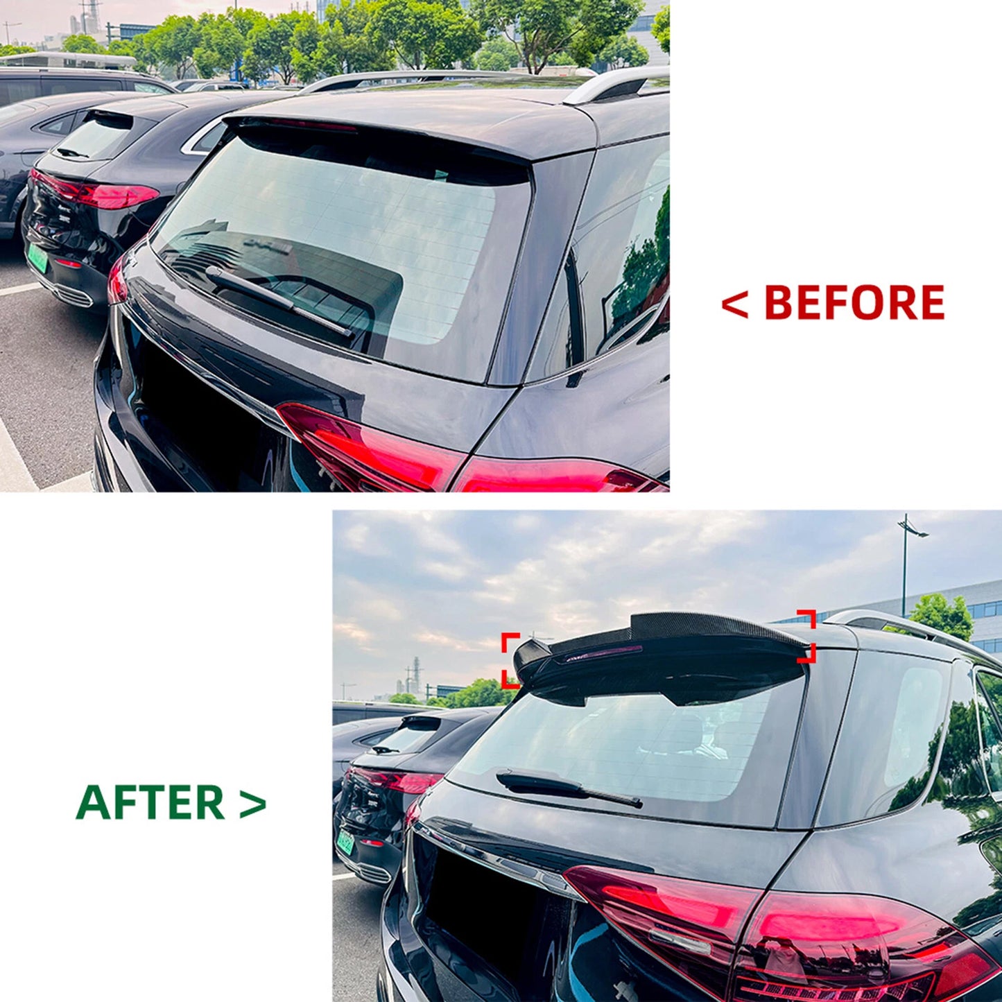 1x Rear Spoiler Lip for Benz GLE W167 GLE53 GLE350 (2019-2024) Gloss Black