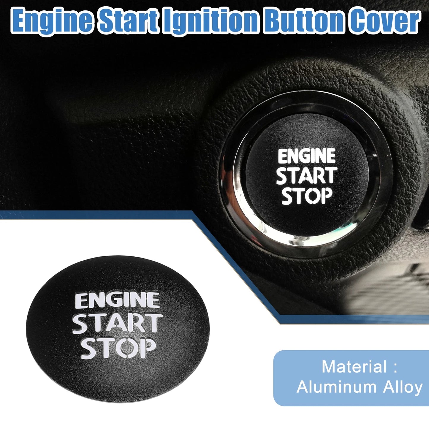 Engine Start Stop Ignition Button Cover for Toyota Tacoma (2016-2021) Black