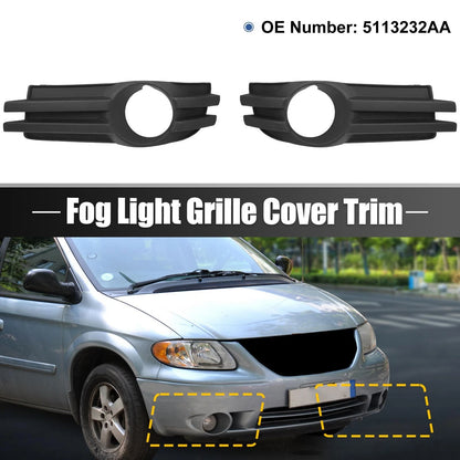 Pair Front Right Fog Light Grille Cover for Dodge Grand Caravan (2008-2010)