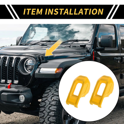 2 x Hood Latch Lock Catch Brackets Covers for Jeep Wrangler JL JLU (2018-2023)