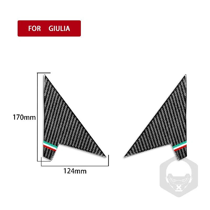 Carbon Fiber Exterior A Pillar Cover Trim for Alfa Romeo Giulia 2017-2021